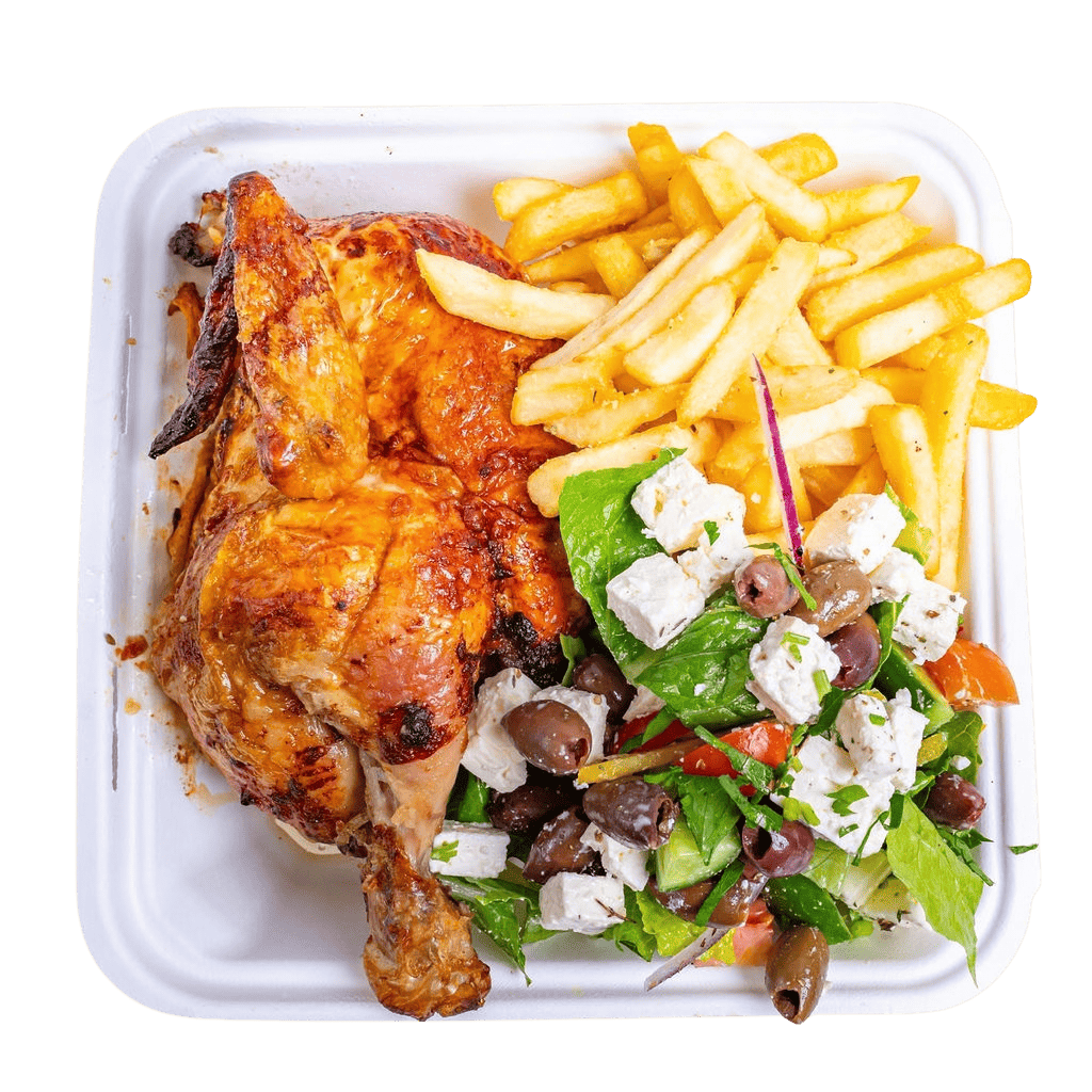 ยฝ Chicken chips & salad