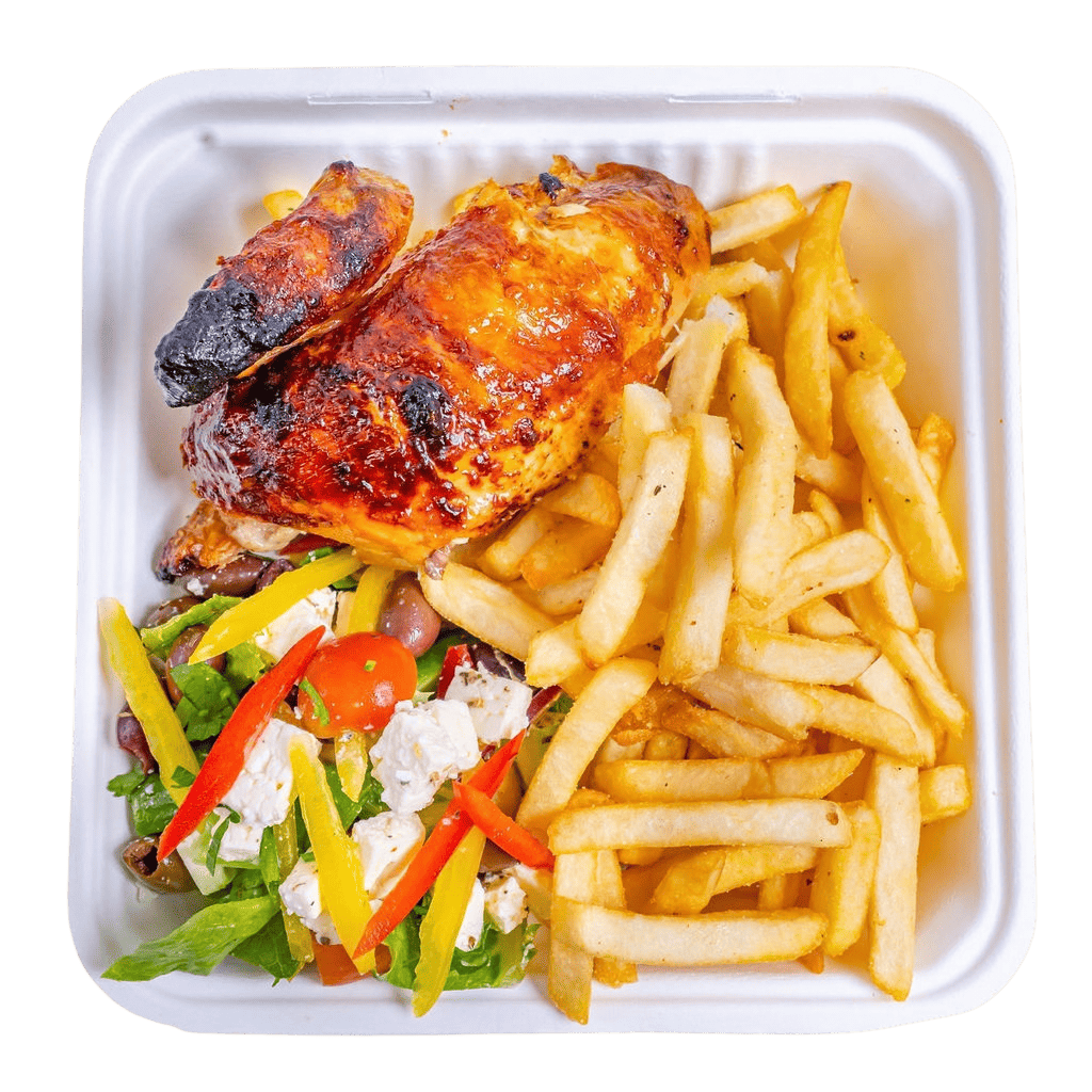 ยผ Chicken chips & salad